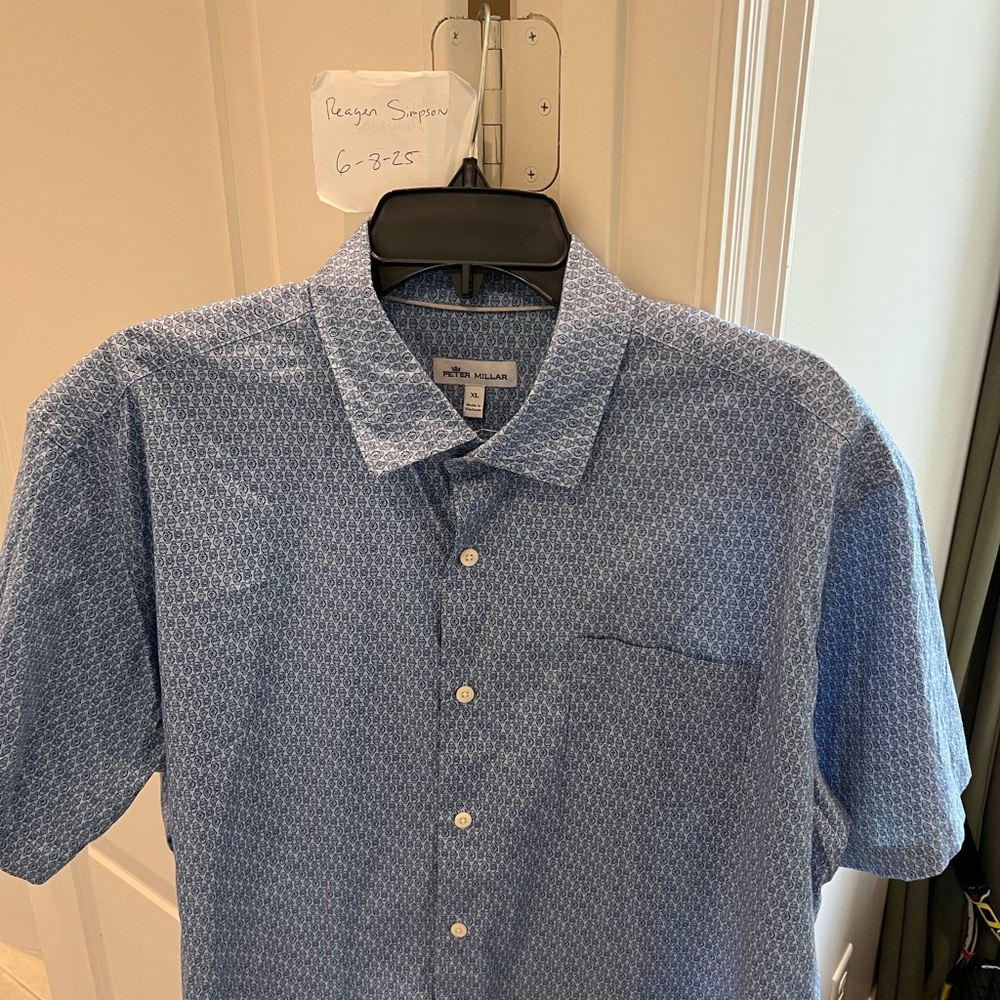 Peter Millar Blue Casual Button Down Shirt